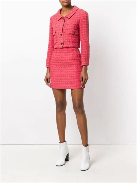 chanel inspired mini skirt suit|vintage chanel skirt.